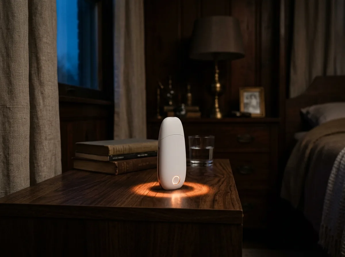 Light ring flaring on a nightstand