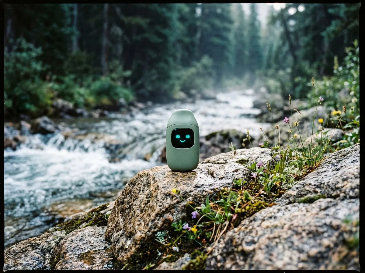 An Emigo device beside a mountain stream