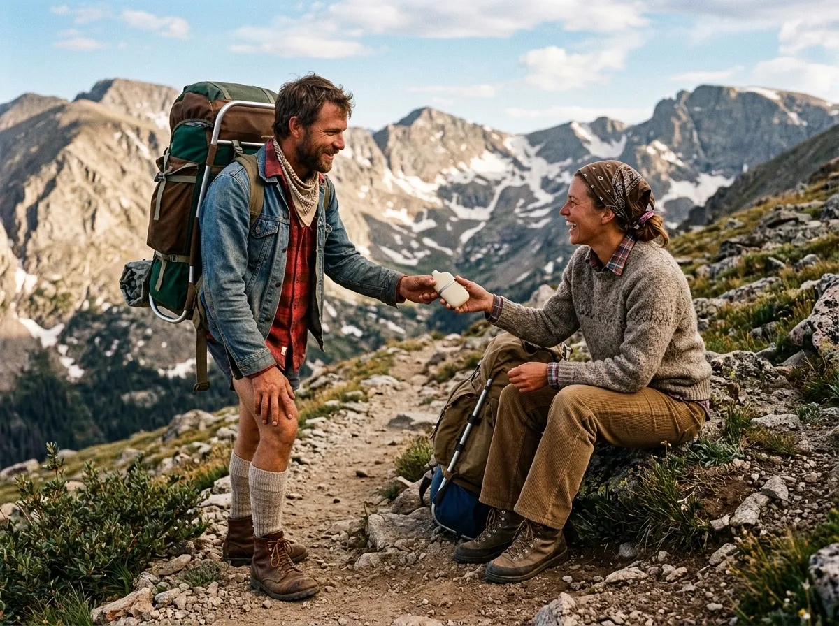 Hikers above treeline in the Rockies