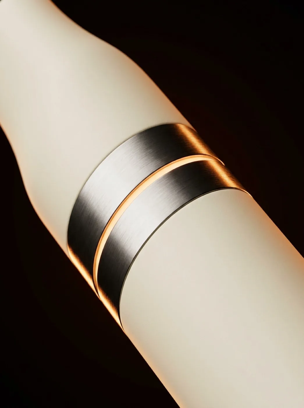 Titanium band and copper light ring macro
